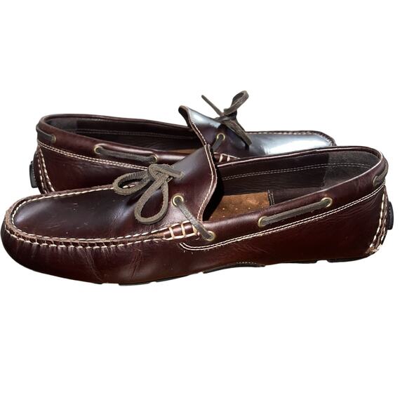 Johnston & Murphy Men\'s sz 8.5M Hardiman Tie Driving Moccasins Chestnut Brown main image 5